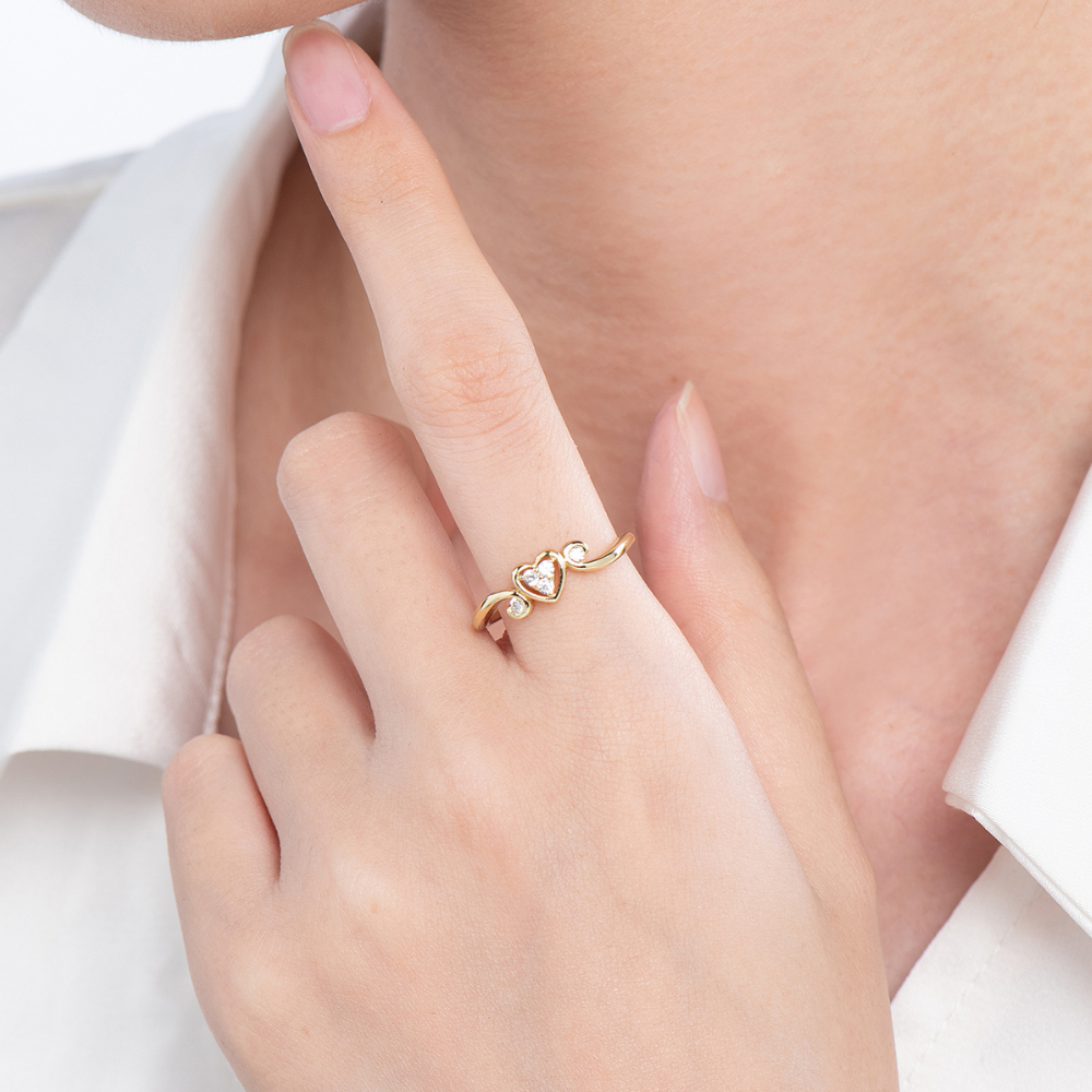Ever After Scroll Heart Ring