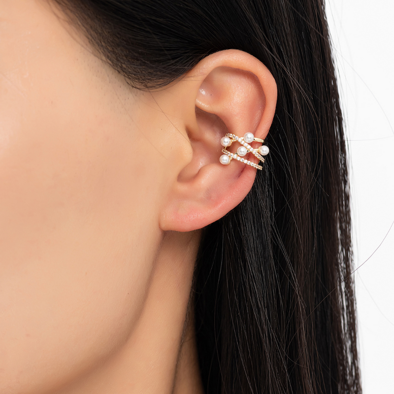 Cleo Pearl Ear Cuff Earrings