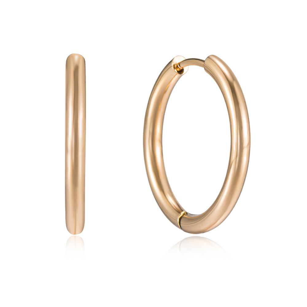 Stainless Steel Classic Everyday Hoop Earrings