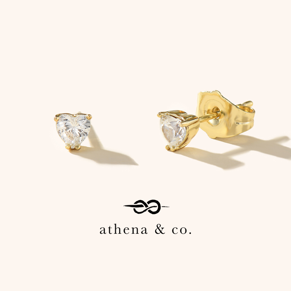 Mahi Heart Solitaire Stud Earrings