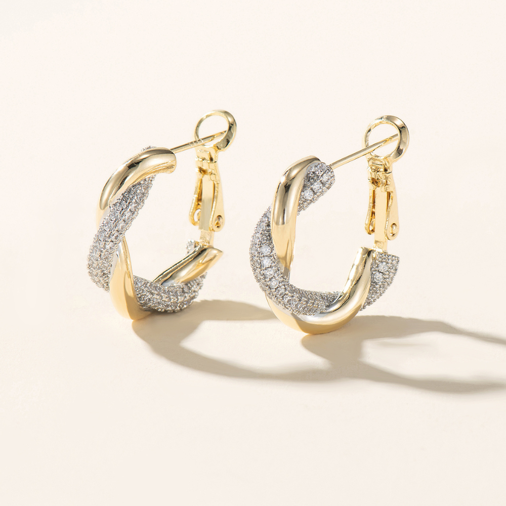 Sumi Twisted Hoop Earrings - 925 Silver Post