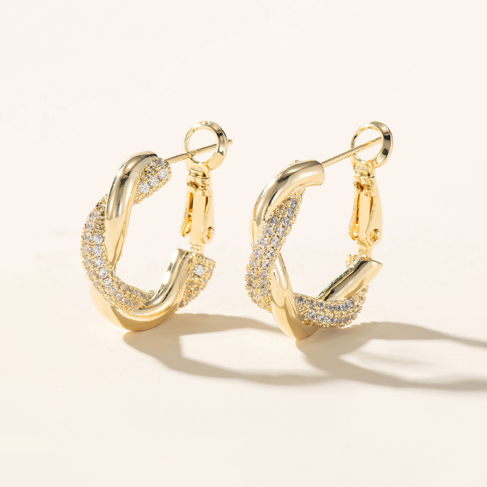 Sumi Twisted Hoop Earrings - 925 Silver Post