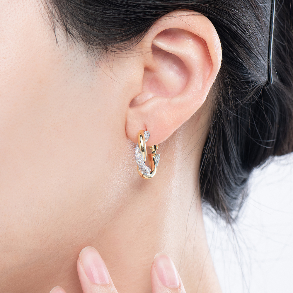 Sumi Twisted Hoop Earrings - 925 Silver Post