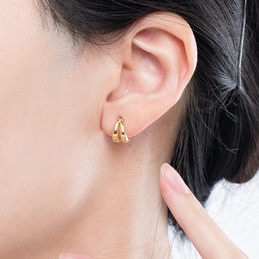 Naya Double Hoop Illusion Earrings