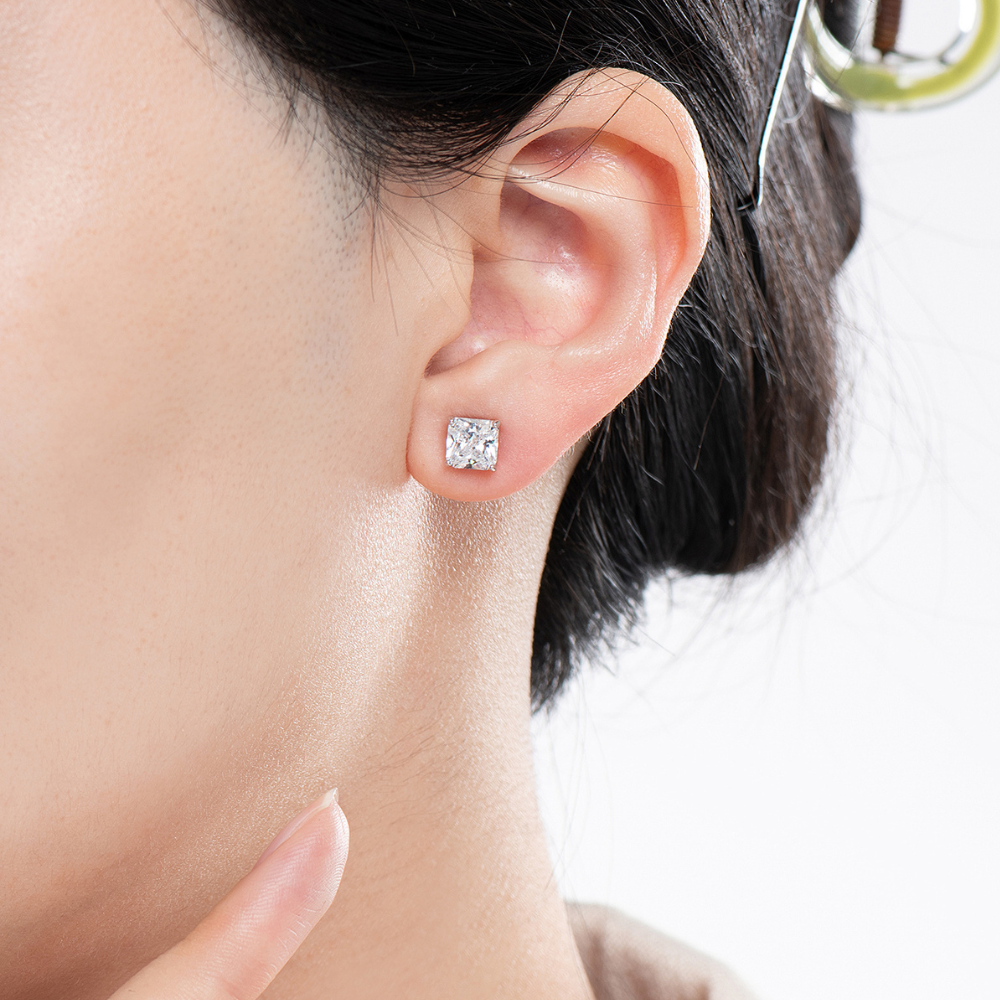 Radiant Cut Solitaire Earrings