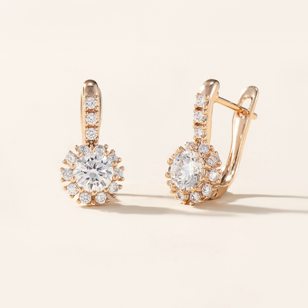 Bethany Flower English Lock Hoop Earrings