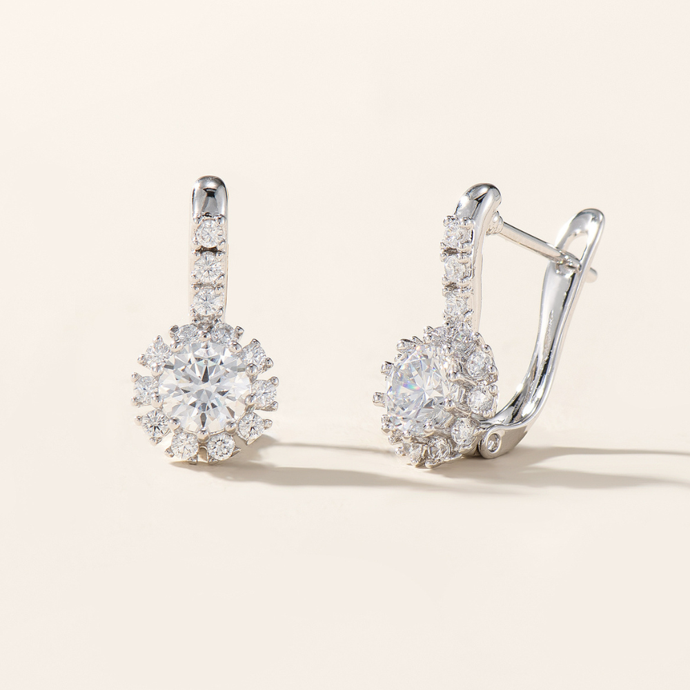 Bethany Flower English Lock Hoop Earrings