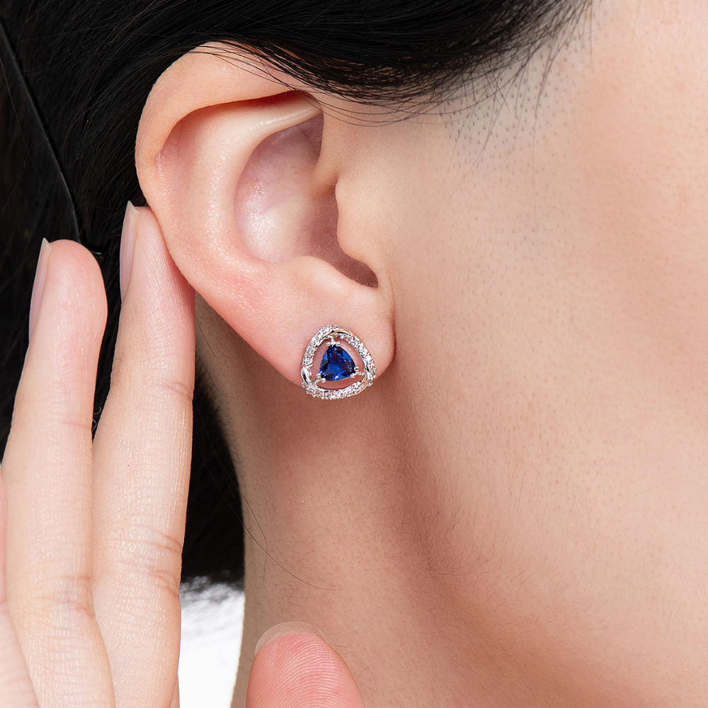 Kathryn Sapphire Cubic Zirconia Stud Earrings