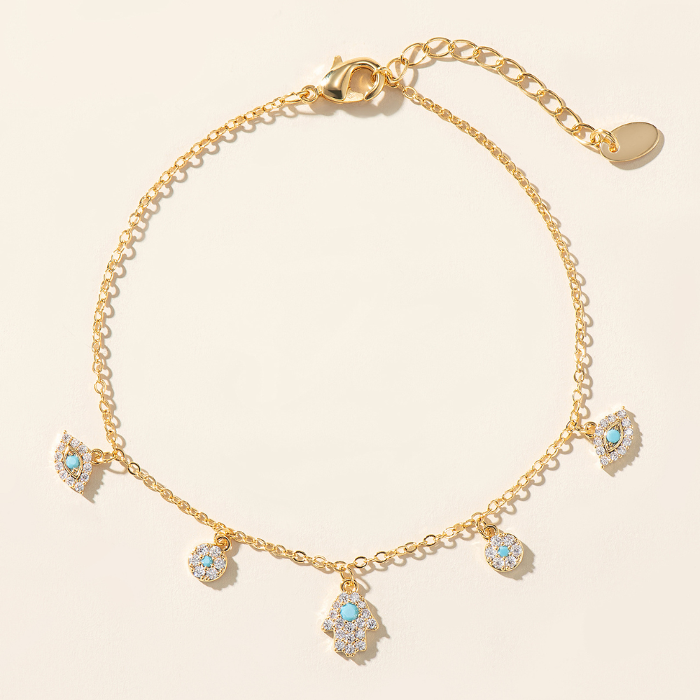 Niza Evil Eye Hamsa Dangle Bracelet