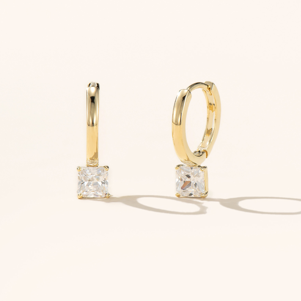 Liana Solitaire Hoop Earrings