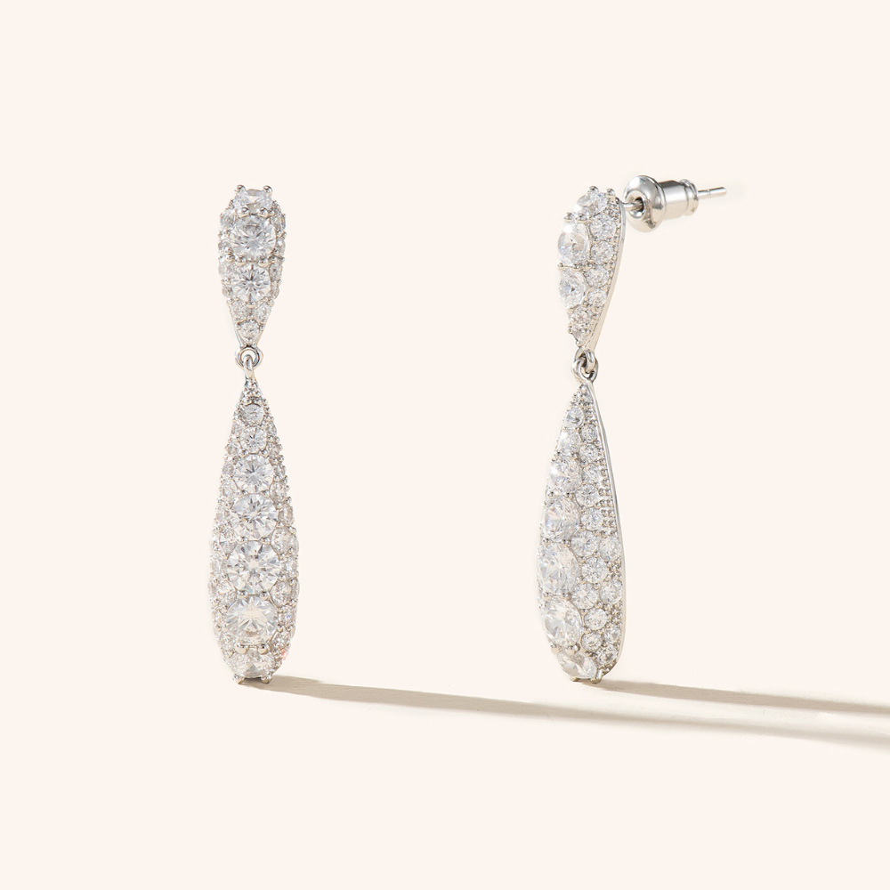Niya Drop Pavé Earrings