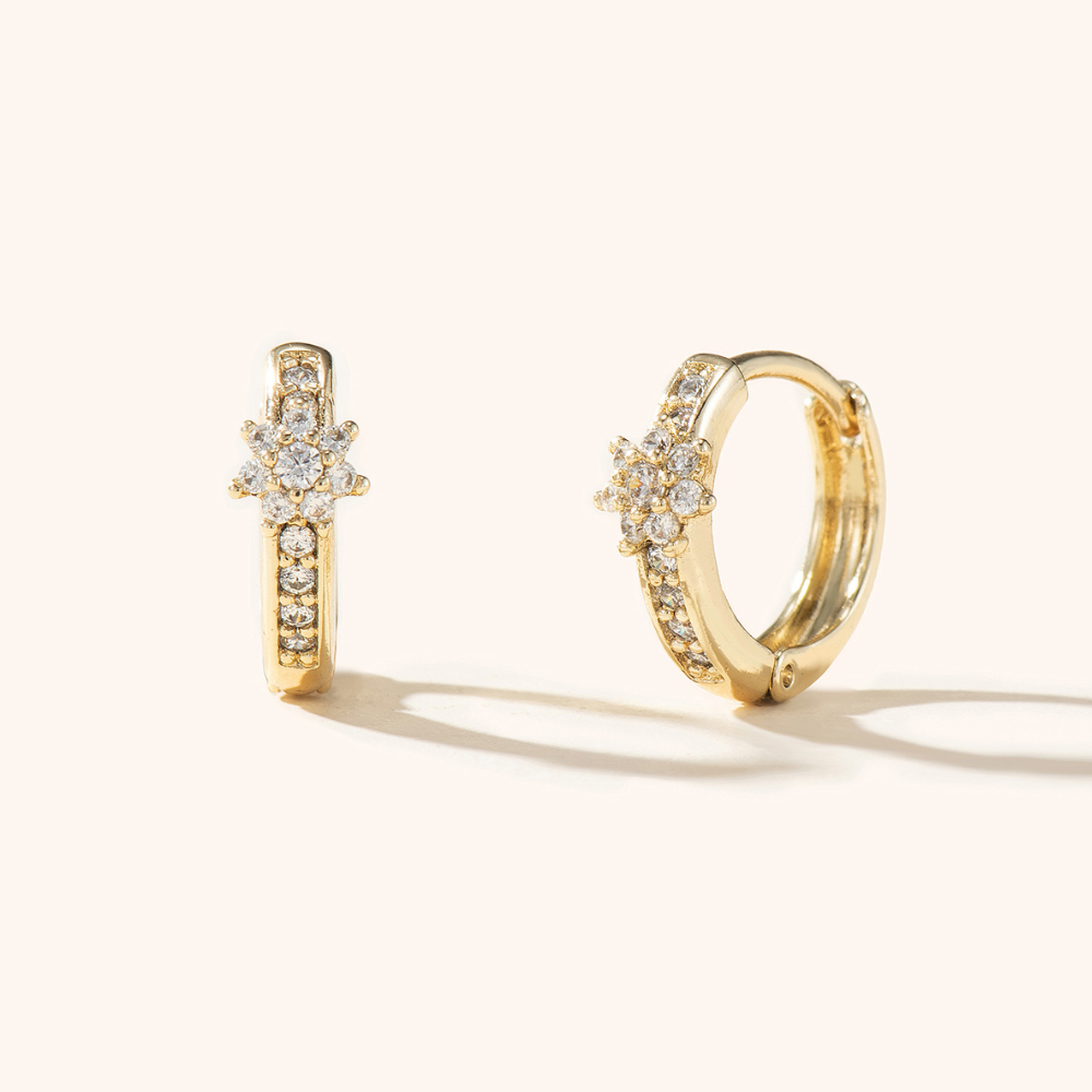Meredith Flower Hoop Earrings