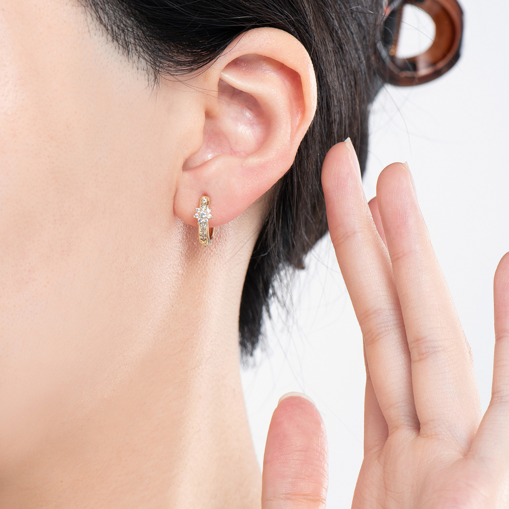 Meredith Flower Hoop Earrings