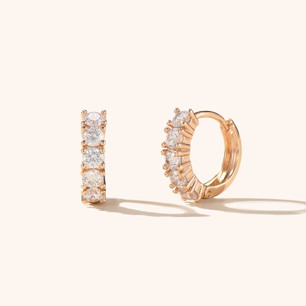 Leia Tennis Line Hoop Earrings