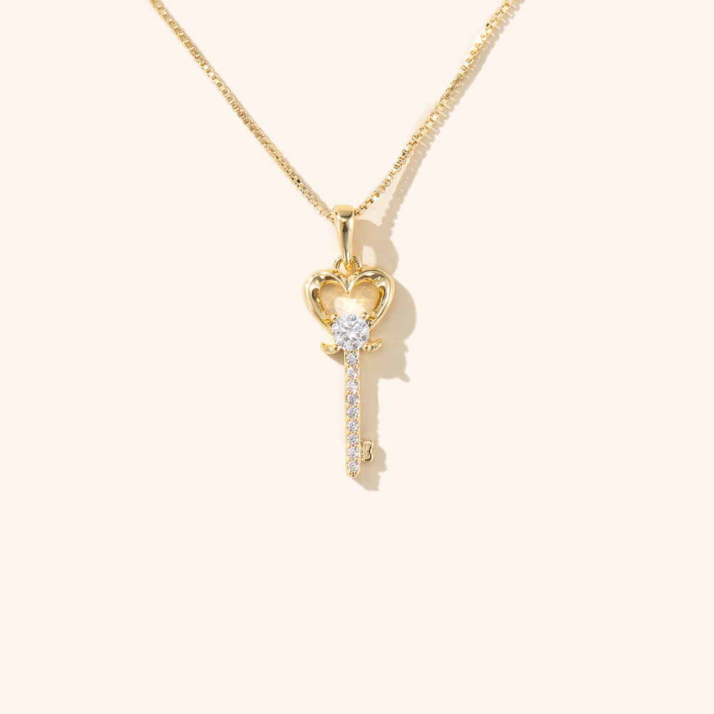 Heart Key Pendant Necklace