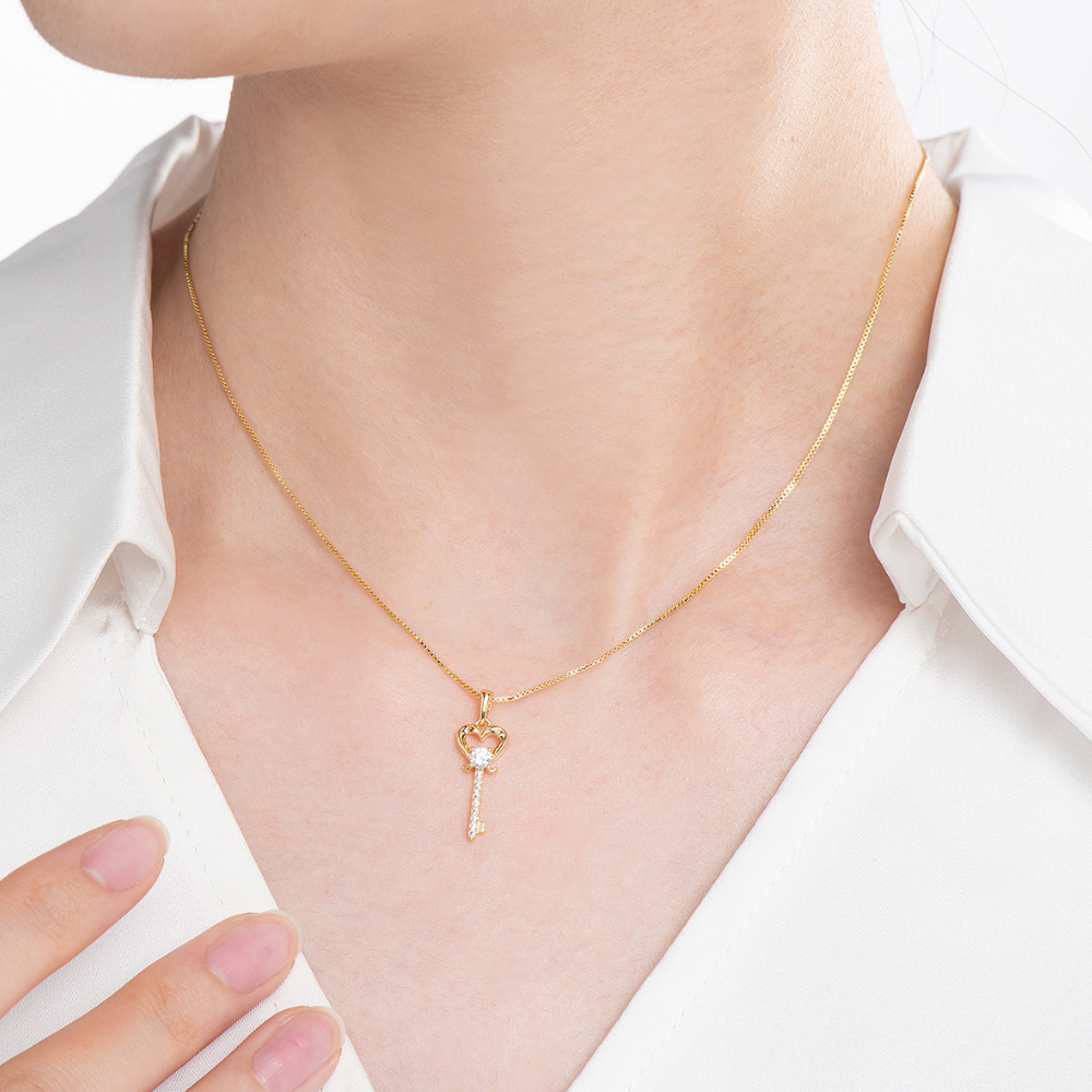 Heart Key Pendant Necklace