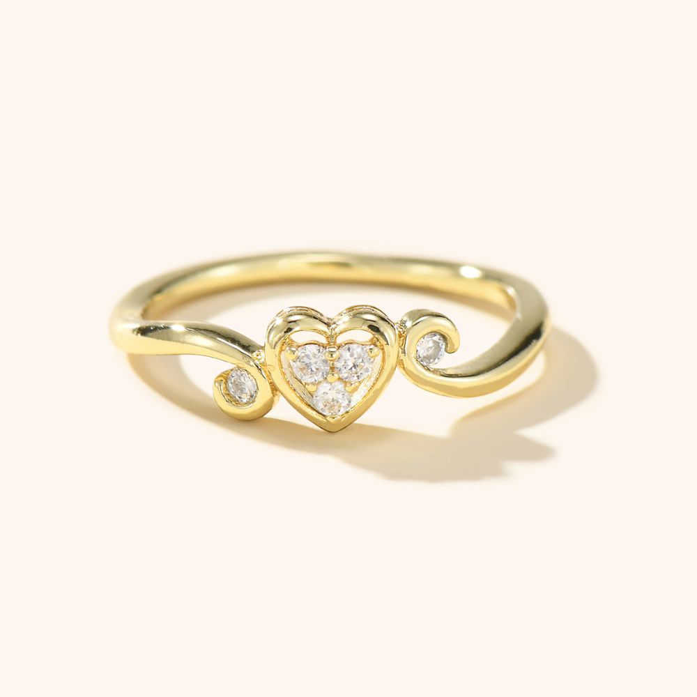 Ever After Scroll Heart Ring