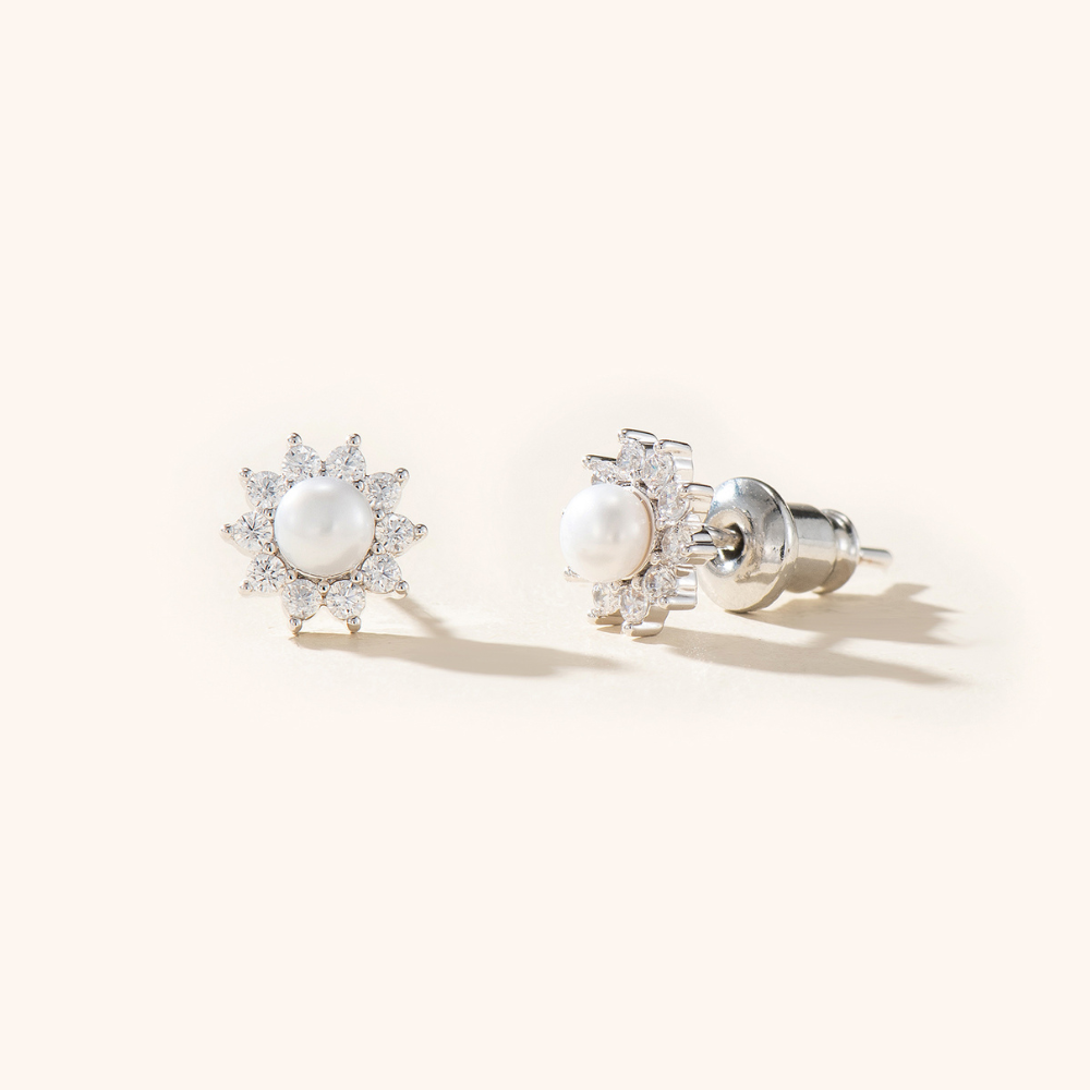 Amara Freshwater Pearl Dainty Stud Earrings