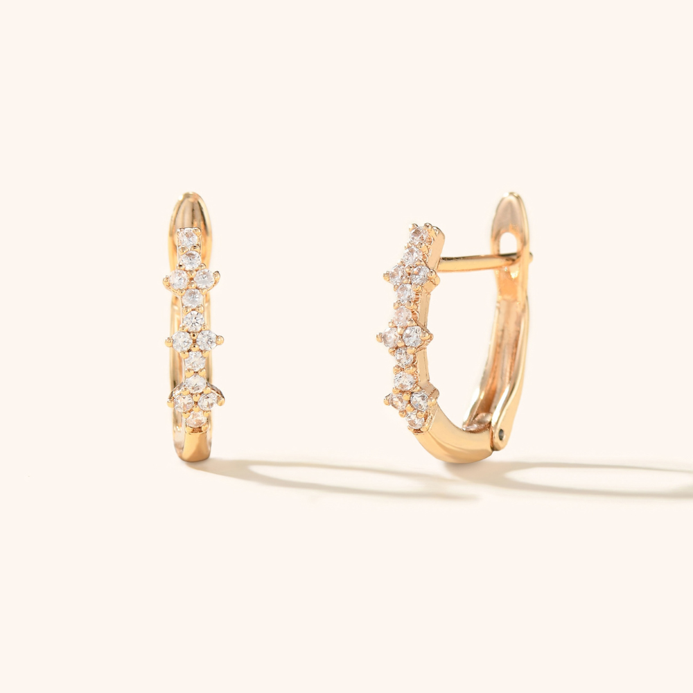 Risa Mini Clover Hoop Earrings