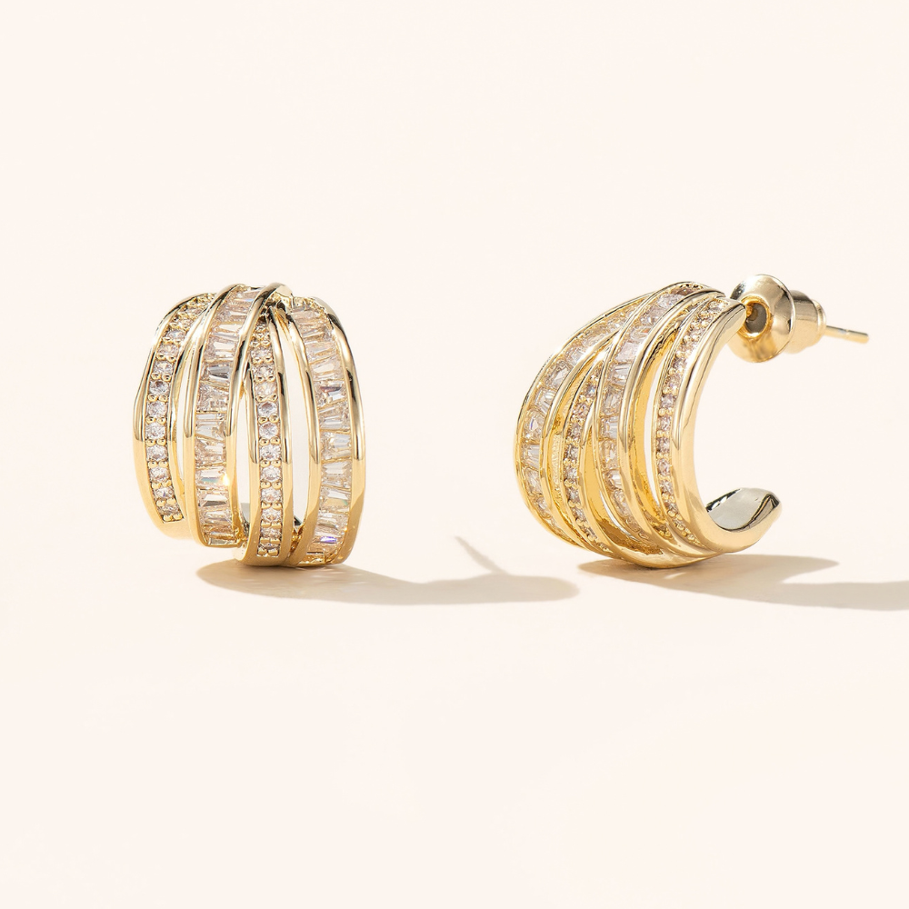 Vanessa Double Illusion Hoop Earrings