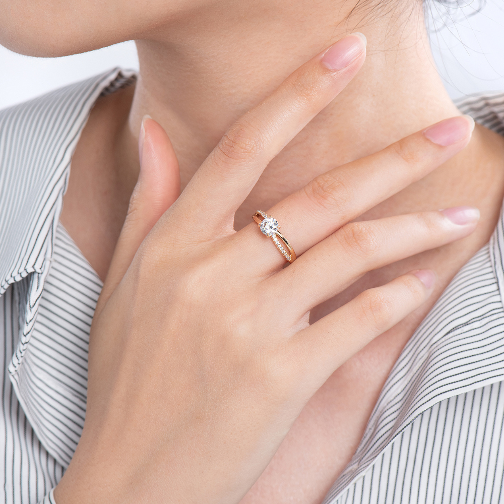 Marie Twisted Infinity Solitaire Engagement Ring