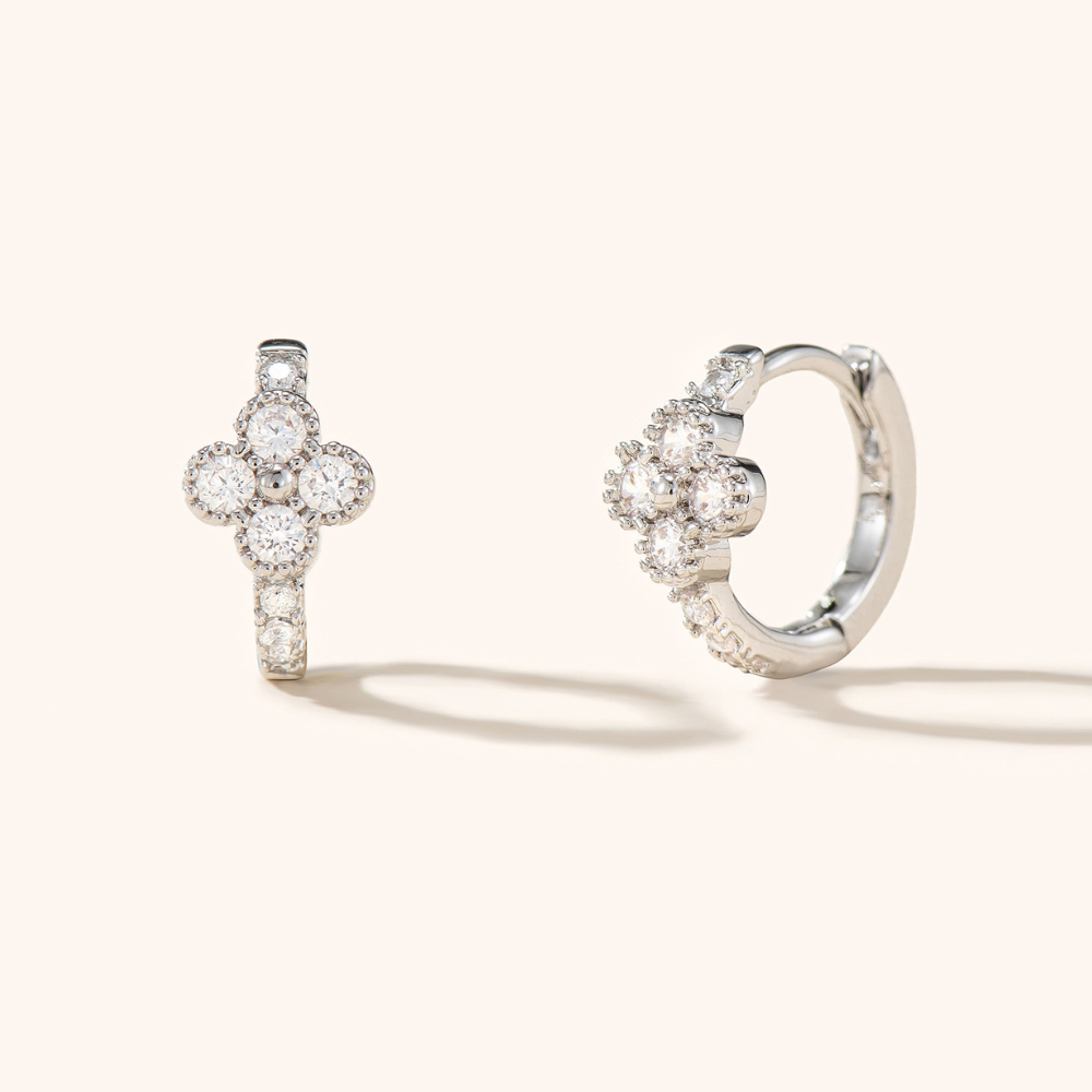 Maxine Clover Hoop Earrings