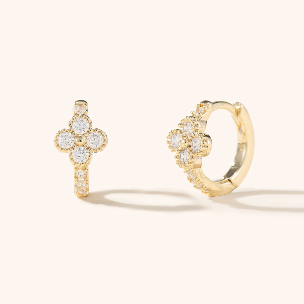 Maxine Clover Hoop Earrings