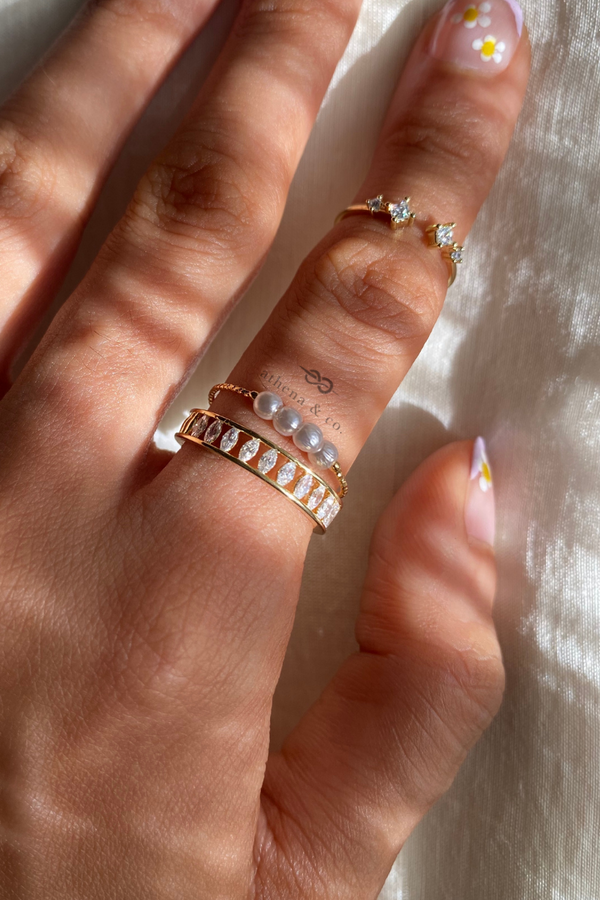 Amelia Pearl Ring - Adjustable