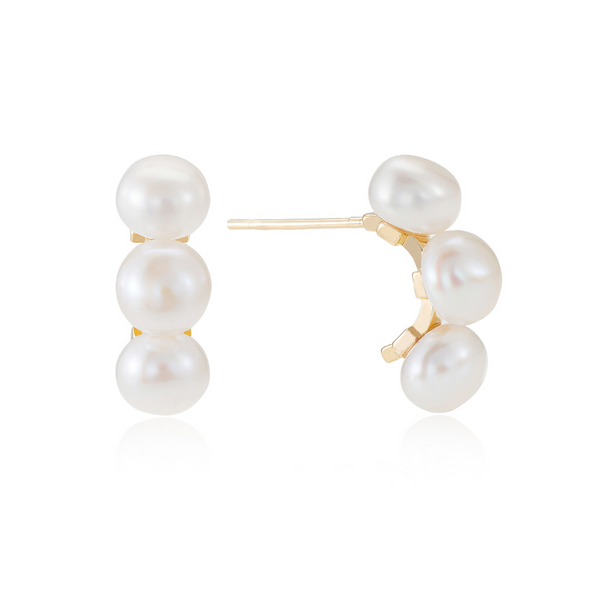 Luella Pearl Half Hoop Earrings