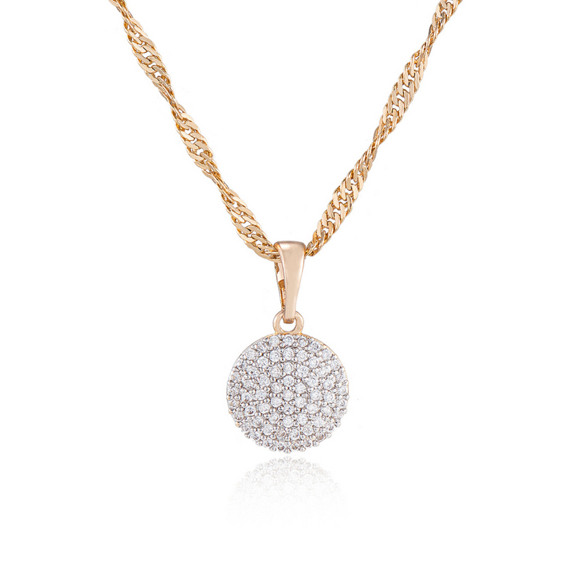 Carrie Pave Pendant Necklace - Two Tone