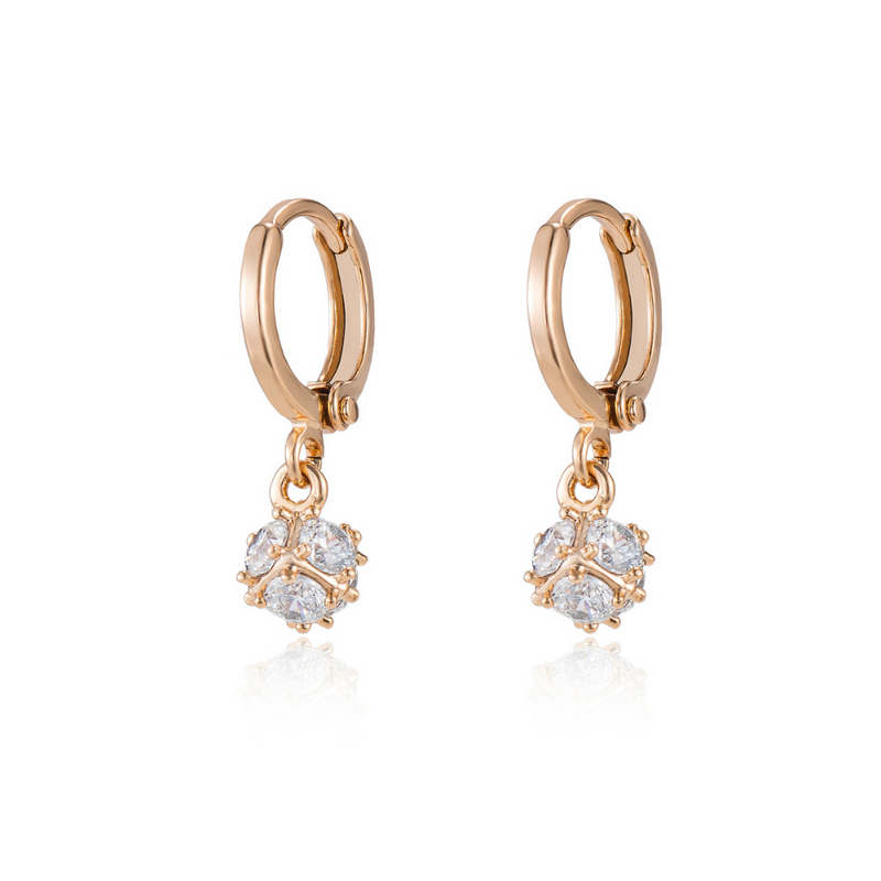 Simone Faceted Cube Hoop Earrings