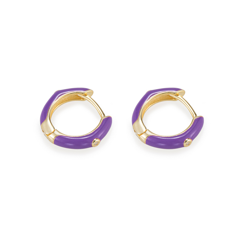 Nessa Enamel Hoop Earrings | Athena & Co.