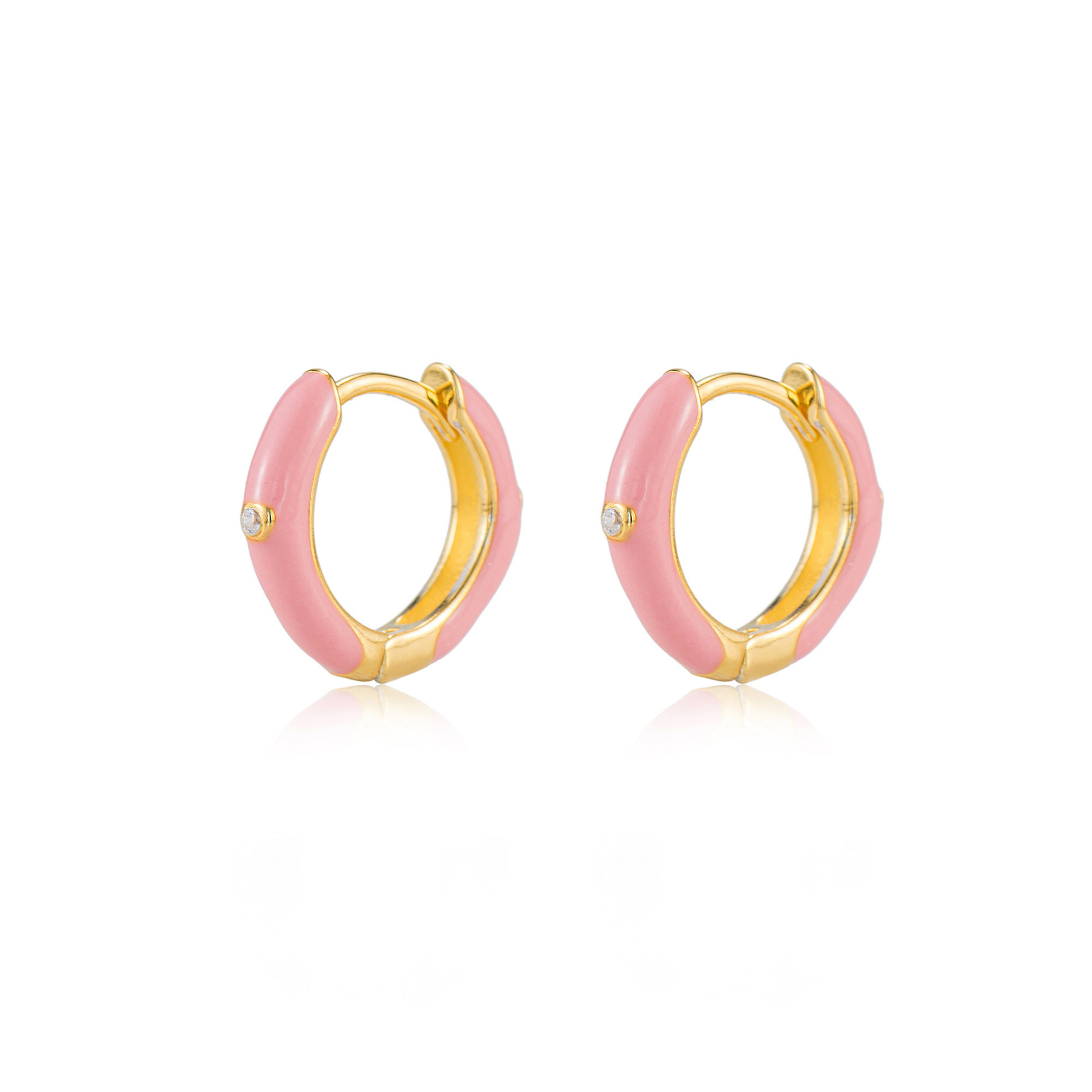 Nessa Enamel Hoop Earrings | Athena & Co.