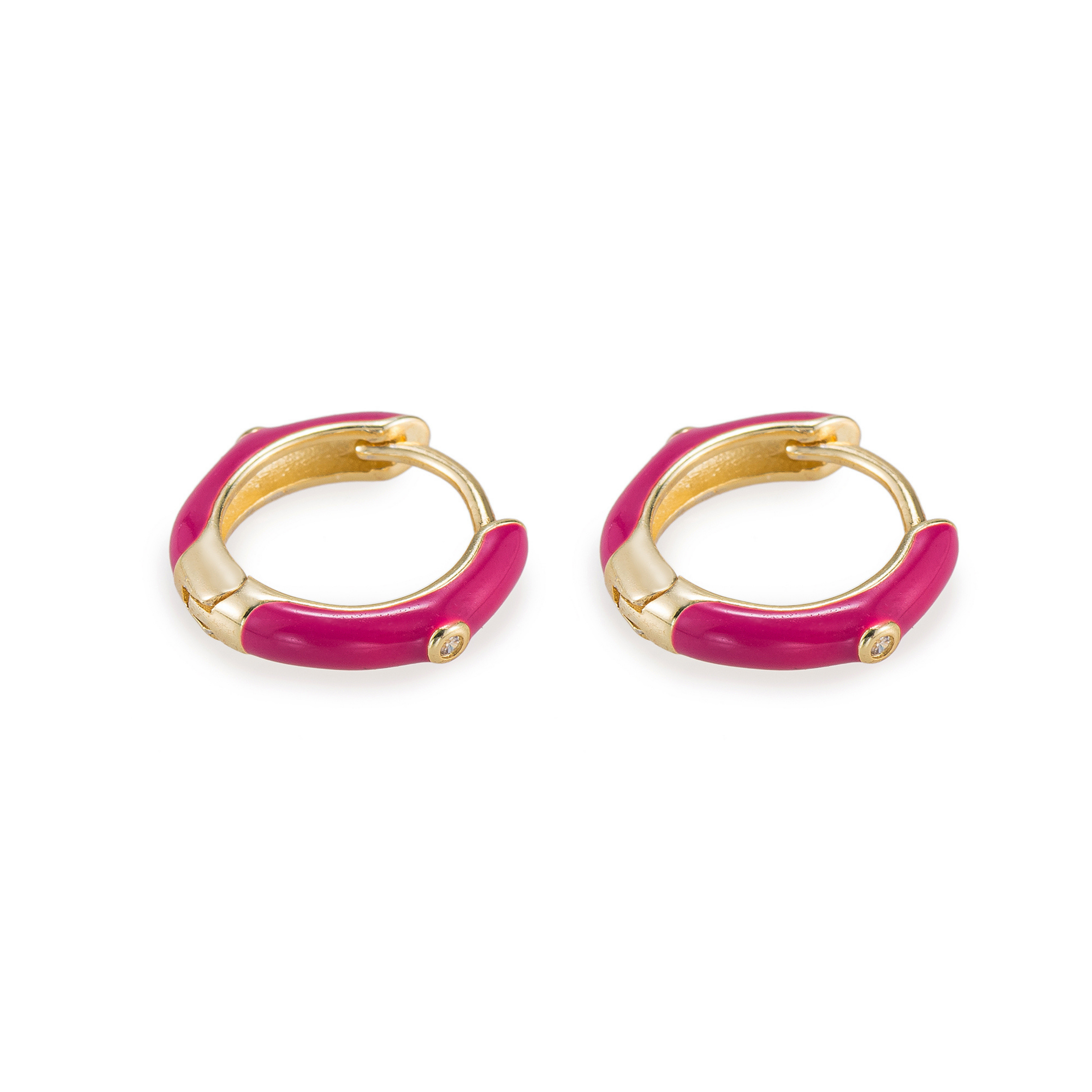 Nessa Enamel Hoop Earrings | Athena & Co.