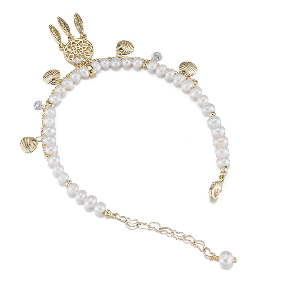 Issa Freshwater Pearl Dreamcatcher Bracelet