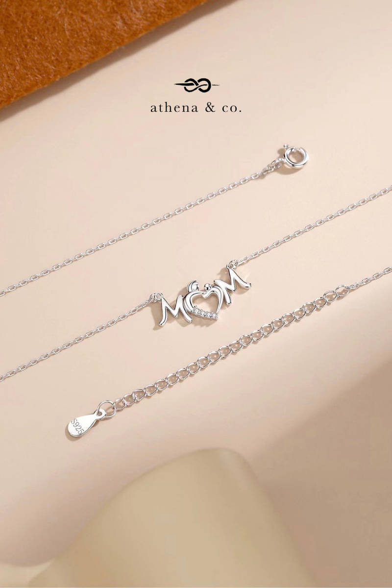Mom Necklace - Mother's Day Gift, I Love Mom Necklace