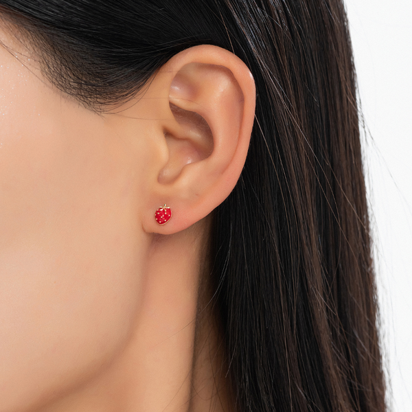 Strawberry Fruit Stud Earrings
